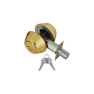 Double Cylinder Deadbolt, Keyed Alike (Brass)