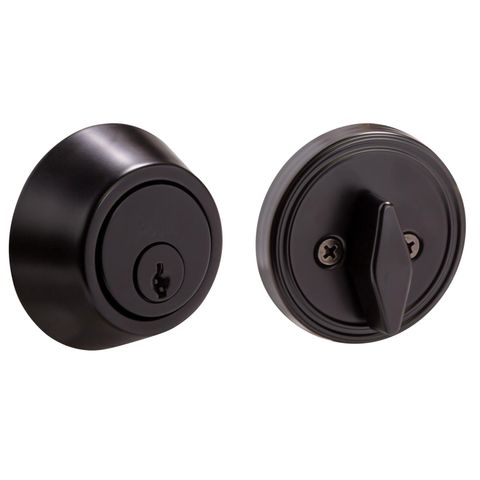 Single Cylinder 2-Way Adjustable Deadbolt (Matte Black)