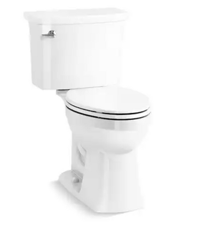 Kohler Elmbrook Revolution 360 Complete Solution 2-piece 1.28 GPF Single Flush Elongated Toilet in. White (Seat Included )