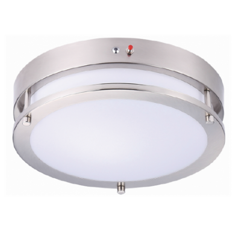 14" Double Band LED Fixture (CCT) (20 Watt) (Brushed Nickel) (Battery Backup)