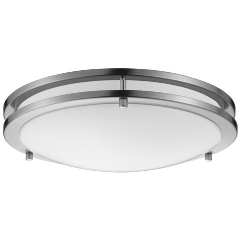 12" Double Band LED Fixture (CCT) (15W) (Brushed Nickel)