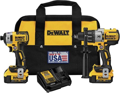 DEWALT 20V MAX Hammer Drill and Impact Driver, Cordless Power Tool Combo Kit with 2 Batteries and Charger