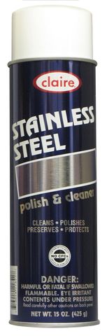 Clair Stainless Steel Cleaner & Polish - Oil Based (15 oz)