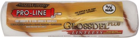 PRO-Line Glossdel White Lintless Roller Cover (9" X 3/8")