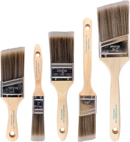 Pro Grade Flat and Angle Paint Brush (5 Pack)