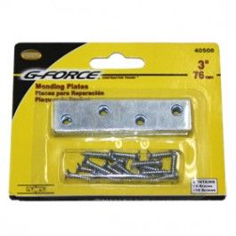 Mending Plate Zinc Plated Steel w/ Screws (3") (4 pack)