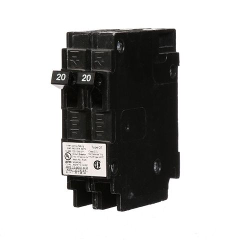 Siemens Q2020 Circuit Breaker 20/20A 1 Pole 120V 10K QT DUPLEX