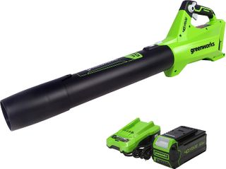 Greenworks Axial Blower, 4.0Ah USB Battery (USB Hub) and Charger Included 40V (120 MPH / 450 CFM)