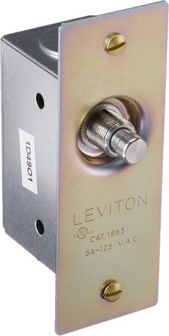 Leviton Single-Pole, Doorjamb with Jamb Box Switch, Single Circuit Momentary (3 Amp, 125 Volt) (Brass)