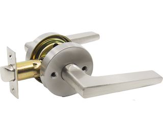 Flat Straight Lever Lockset ( US15) (Satin Nickel) (Passage)