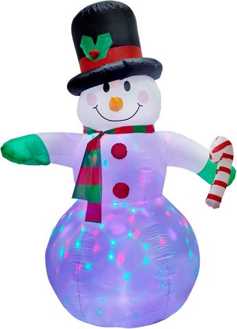 Christmas Inflatable Snowman With Rotating LED Lights (6')