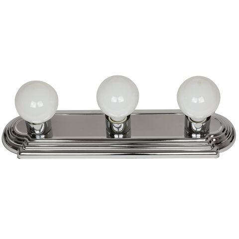 3 Bulb Racetrack Vanity (Chrome) (18")