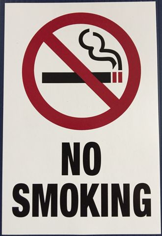 No Smoking Sign (6" X 9") (Peel n Stick)