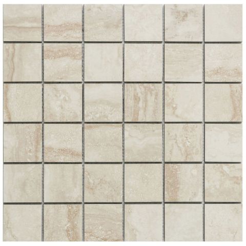 Florencia Porcelain Matte Tile (Travertine) (2" X 2")