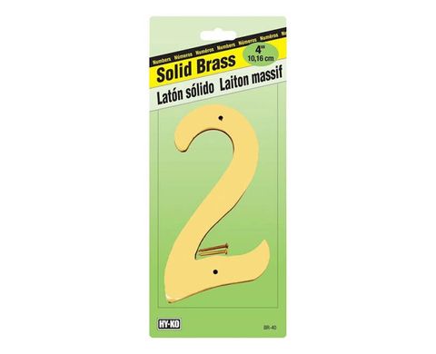 2 Solid Brass Number (4")