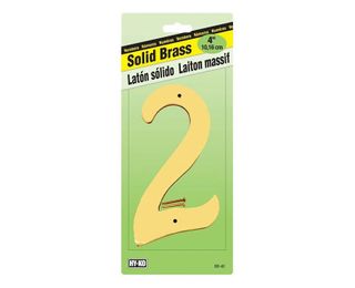 2 Solid Brass Number (4")