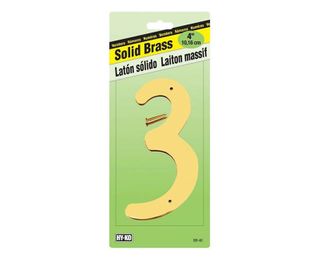 3 Solid Brass Number (4")