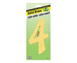 4 Solid Brass Number (4")