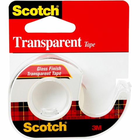 Scotch Transparent Office Tape In Dispenser (1/2" x 450") (Clear)