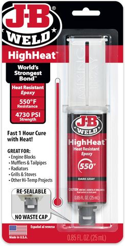 J-B Weld High Heat Epoxy Syringe (Dark Grey)