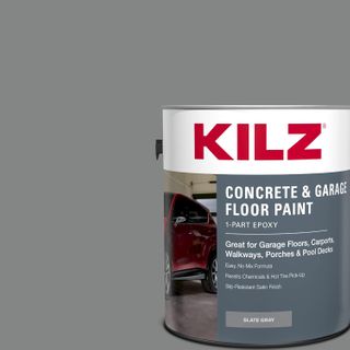 1-Part Epoxy Acrylic Concrete and Garage Floor Paint (Satin) (Slate Gray) (Gallon)