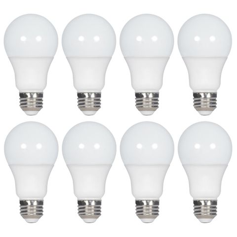 LED A19 Light Bulb E26 Non-Dimmable (9 watt) (27K) (8 Pack)