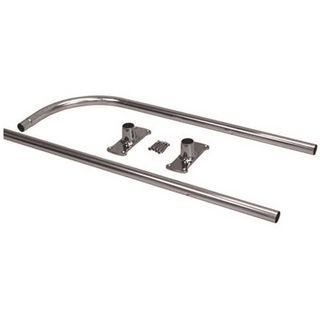 L Shower Bar w/ Support & Flanges (60")