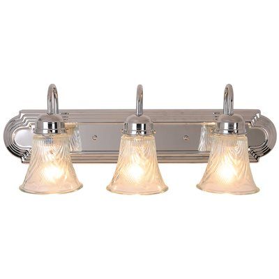 Monument 3 Bulb Vanity Fixture Clear Glass (Polished Chrome) (24")