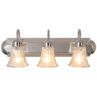 Monument 3 Bulb Vanity Fixture Clear Glass (Polished Chrome) (24")