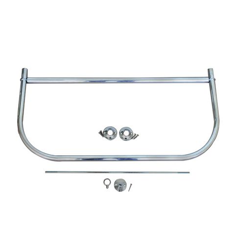 D Shower Bar w/ Support & Flanges (5')