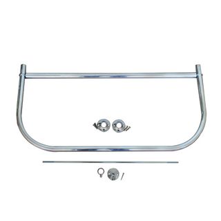 D Shower Bar w/ Support & Flanges (5')