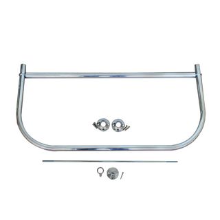 D Shower Bar w/ Support & Flanges (5')