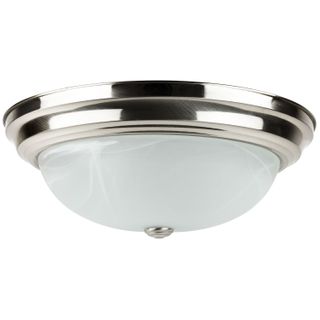 Dome Fixture Adjustable 3 CCT (15") (Brushed Nickel) (Alabaster Glass)