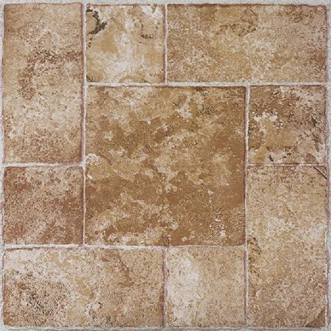 Vinyl Self Stick Floor Tile (NEXUS Marble Beige Terracotta) (12'') (420)