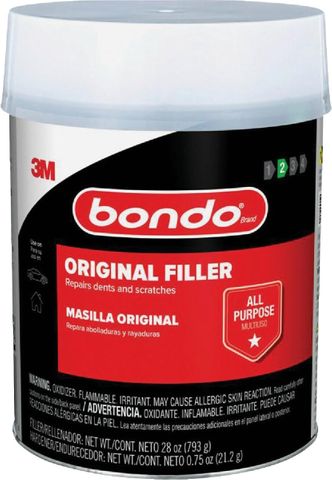 Bondo 262 Lightweight Body Filler W/ Cap & Red Cream Hardener (Quart)