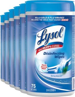 Lysol Disinfecting Wipes (Spring Waterfall) (6 Case) (70 Wipes)