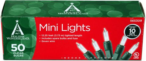 Clear Christmas Light Set 50-Count (12.25')