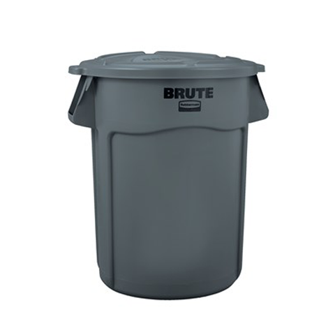 Brute Round Vented Trash Can with Lid  (32 Gallon) (Gray)