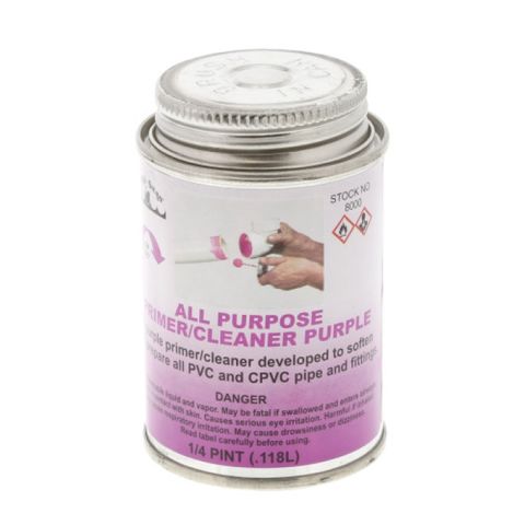 Primer/Cleaner Purple, For PVC Pipe, (1/4 PINT)