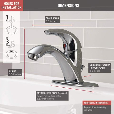 Delta Classic Centerset Bathroom Faucet (Chrome)