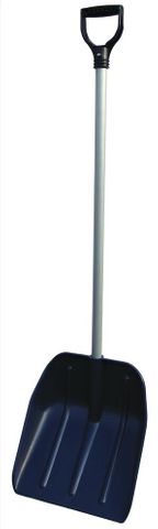 Plastic Snow Shovel w/ Metal Strip - D Handle (14")
