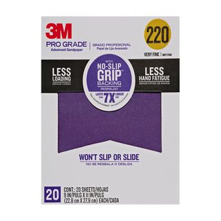 Sandpaper Pro Grade Precision Faster Sanding (9" X 11") (220 Grit) (20 Pack)