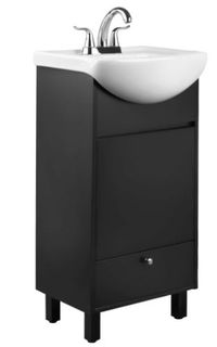 Petite Vanity w/ Sink (Satin Black) (17" x 12")