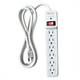 6 Outlet Surge Protector (White) (6' Cord)