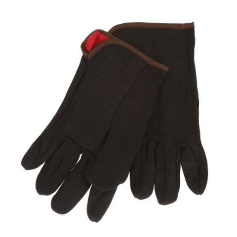 Fleece Lined Cotton Jersey Work Glove (Brown)