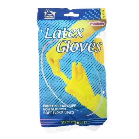 Rubber Gloves Heavy Duty (Medium) (Yellow) (12 Pack)