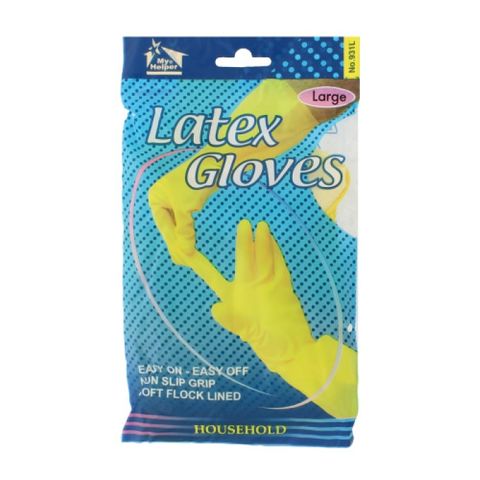 Rubber Gloves Heavy Duty (Large) (Yellow) (12 Pack)