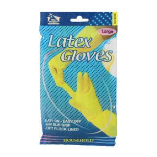 Rubber Gloves Heavy Duty (Large) (Yellow) (12 Pack)