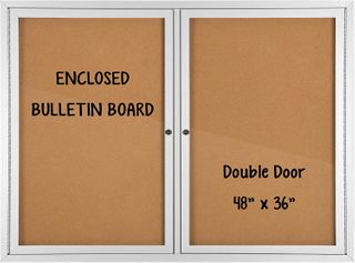 Enclosed Board (48" x 36") (Silver Frame - Cork Back)