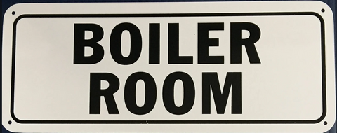 Boiler Room Sign (Metal) (4"x10")